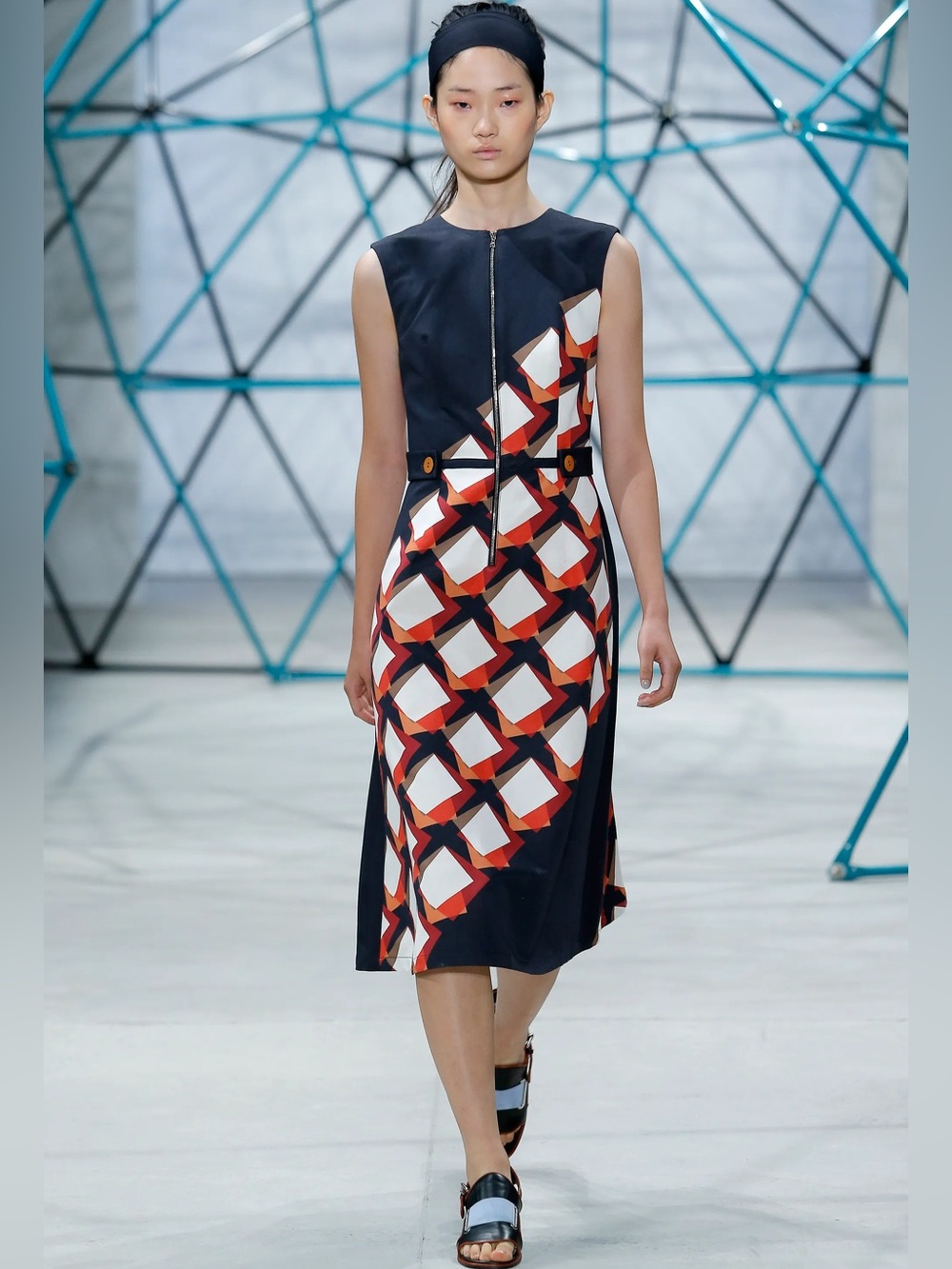 Suno Color Swatch Zip Front Dress